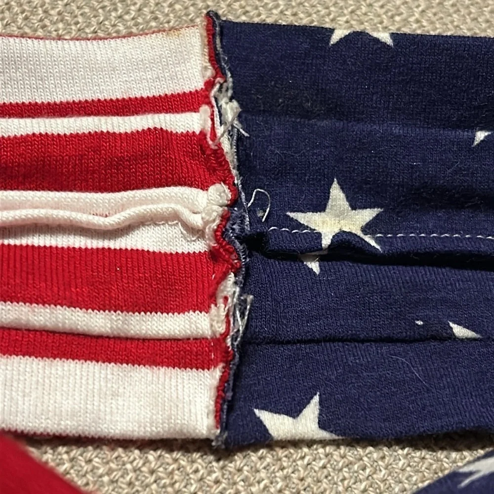 Three red, white and blue headbands